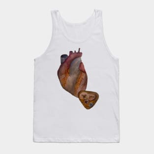 Anatomical Heart Watercolor Illustration Tank Top